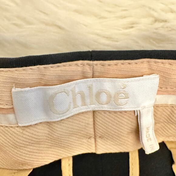 Chloe Black Straight Leg Ankle Silk Pants 36 (Size 4) - Picture 3 of 12